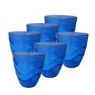 Jogo 6 Copos Para Sucos Água Wisky 250ml Vidro Fundo Azul - Pasabahce.