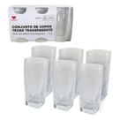 Jogo 6 Copos Quadrado Texas Vidro 320ml Jogo 6 Copos Quadrado Texas Vidro 320ml