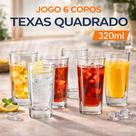 Jogo 6 Copos Quadrado Texas Vidro 320ml Jogo 6 Copos Quadrado Texas Vidro 320ml