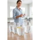 Jogo 6 Copos Vidro Grosso Suco Água 465ml Elegante
