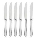 Jogo 6 De Facas De Sobremesa Aço Inox Prata Em Casa Tem Linha Bronze 18,5cm