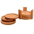 Jogo 6 Descanso Porta Copos Em Bambu Com Suporte Linha Ecokitchen Original Mimo Style