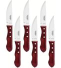 Jogo 6 Facas Jumbo Churrasco Polywood Aço Inox Cabo Vermelho Jogo 6 Facas Jumbo Churrasco Polywood Aço Inox Cabo Vermelho