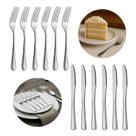 Jogo 6 Garfos e 6 Facas de Sobremesa Aço Inox Prata Linha Silver Em Casa Tem Jogo 6 Garfos e 6 Facas de Sobremesa Aço Inox Prata Linha Silver Em Casa Tem