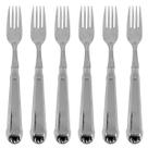 Jogo 6 Garfos Jumbo para Churrasco 20cm Aço Inox Prateado Nobre Robusto