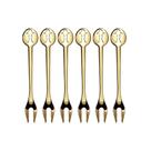 Jogo 6 Garfos Petisco Aperitivo Banhado Ouro 24kl Bugatti