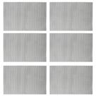 Jogo 6 Lugar Americano Retangular Mesa PVC Dotted Cinza 45x30cm Lyor