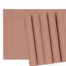 Jogo 6 Lugar Americano Retangular Mesa PVC Rose Executivo 30x45cm Em Casa Tem