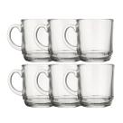 Jogo 6 Melhores Canecas Chá Café Modelo Vidro Liso 250ML Luxo