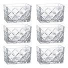 Jogo 6 Mini Bowls Petisqueira Quadrada Cristal Lyor Xadrez