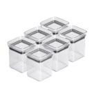 Jogo 6 Mini Potes Lumini 180ml Organizadores De Temperos