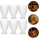 Jogo 6 Mini Taças de Vidro Transparente Para Licor 50ml Luxo