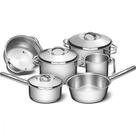 Jogo 6 Panelas Tramontina Solar Inox Fundo Triplo Tampa Inox