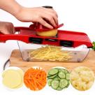 Jogo 6 Peças Ralador Fatiador Cortador 4 Lâminas Multiuso Moderno Cozinha Alimentos Dia das Mães Legumes Vegetais Frutas