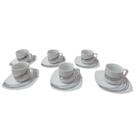 Jogo 6 Peças Xícaras e Pires Café Chá 50ml Porcelana Italiana Cozinha Bugatti