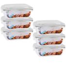 Jogo 6 Pote de Vidro Hermético Marmita Tampa 4 Travas 1520ml Jogo 6 Pote de Vidro Hermético Marmita Tampa 4 Travas 1520ml