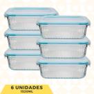 Jogo 6 Pote Grande 1520ML Ondulado Vidro Resistente AirFryer