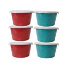 Jogo 6 potes 1900 ml Linha Vermelho/verde