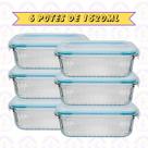 Jogo 6 Potes Canelado 1520ml Airfryer Microondas Freezer