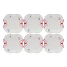 Jogo 6 Prato De Sobremesa Borboletas 19cm Porcelana Branco Wolff