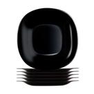 Jogo 6 Prato De Sobremesa Preto Quadrado Square 20cm Vidro Opalino Em Casa Tem Jogo 6 Prato De Sobremesa Preto Quadrado Square 20cm Vidro Opalino Em Casa Tem