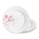 Jogo 6 Prato Raso de Vidro Branco Flowers Bord 25,5cm Em Casa Tem Jogo 6 Prato Raso de Vidro Branco Flowers Bord 25,5cm Em Casa Tem