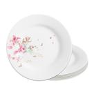 Jogo 6 Prato Raso De Vidro Branco Flowers Bord 25,5cm Em Casa Tem Jogo 6 Prato Raso De Vidro Branco Flowers Bord 25,5cm Em Casa Tem