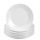 Jogo 6 Prato Raso de Vidro Opalino 26cm Branco Classic Em Casa Tem Jogo 6 Prato Raso de Vidro Opalino 26cm Branco Classic Em Casa Tem