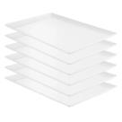 Jogo 6 Prato Retangular Melamina Grande 35 X 24 Cm Kit 6 Travessa Branca De Plástico Servir Saladas Tábua Self-service Comida Japonesa Sushi Bestfer