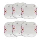 Jogo 6 pratos 19 cm para sopa de porcelana Borboletas Wolff - 18353 Jogo 6 pratos 19 cm para sopa de porcelana Borboletas Wolff - 18353
