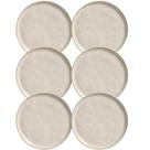 Jogo 6 Pratos 21cm Cerâmica Off White Porto Brasil Para Sobr