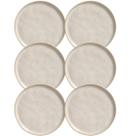 Jogo 6 Pratos 21cm Cerâmica Off White Porto Brasil Para Sobremesa Mesa Posta Bio Latte