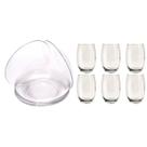 Jogo 6 Pratos Astral Redondos E 6 Copos Vidro Bellagio 450ml