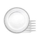 Jogo 6 Pratos de Sobremesa 20cm Coração Cristal Transparente Lyor