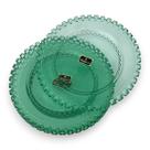 Jogo 6 Pratos de Sobremesa Cristal Diamante 19cm Verde Menta