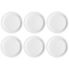 Jogo 6 Pratos de Sobremesa em Porcelana 19cm Classe Única Iguaçu Germer Branco