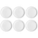 Jogo 6 Pratos de Sobremesa em Porcelana 19cm Classe Única Iguaçu Germer Branco
