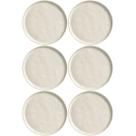 Jogo 6 Pratos de Sobremesa Off White 21,5cm Cerâmica Stoneware Bio Vanilla Porto Brasil