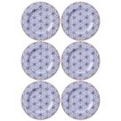 Jogo 6 Pratos de Sobremesa Tramontina Abstratta em Porcelana Decorada 21cm Servir Doce Torta Jogo 6 Pratos de Sobremesa Tramontina Abstratta em Porcelana Decorada 21cm Servir Doce Torta