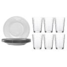 Jogo 6 Pratos Fundo Acqua + 6 Copos Ginga 265ml Conjunto