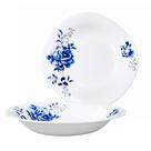 Jogo 6 Pratos Fundo Refeição De Vidro Branco Floral Flor