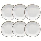Jogo 6 Pratos Fundos 22,5cm Ryo Maresia Porcelana Oxford