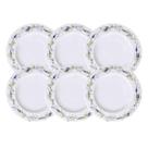 Jogo 6 Pratos Fundos 23cm Tramontina Lilla Porcelana Decorada Sopas Caldos Mesa Posta