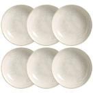 Jogo 6 Pratos Fundos 25cm 830ml Bio Vanilla Orgânico Cerâmica Porto Brasil Mesa Posta Sopas Caldos