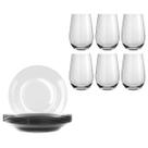 Jogo 6 Pratos Fundos Astral + 6 Copos Dubai 480ml Conjunto