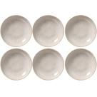 Jogo 6 Pratos Fundos Porto Brasil Bio Latte 22cm Cerâmica Off White Feijoada Caldos Cremes