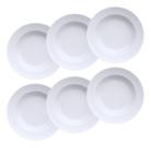 Jogo 6 Pratos Fundos Sopa Chevron Porcelana Branca Germer