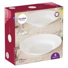 Jogo 6 Pratos Fundos Vidro Opaline Menu 23cm Temperado Resistente Micro-ondas Lava-Louças Nadir