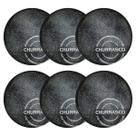 Jogo 6 Pratos para Churrasco Porcelana 25cm Carbon Mesa Posta Temática Tramontina
