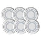 Jogo 6 Pratos para Sobremesa Doces Cerâmica Artesanal 21,5cm Mesa Posta Porto Brasil Bio Astral